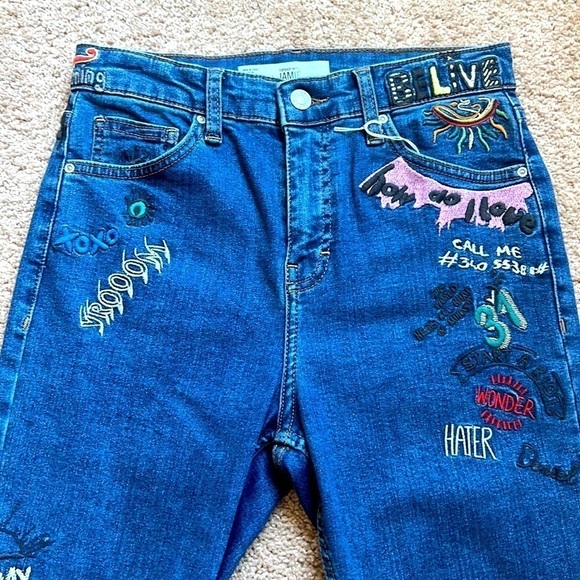 TOPSHOP MOTO Embroidered JAMIE skinny JEANS - Picture 8 of 13